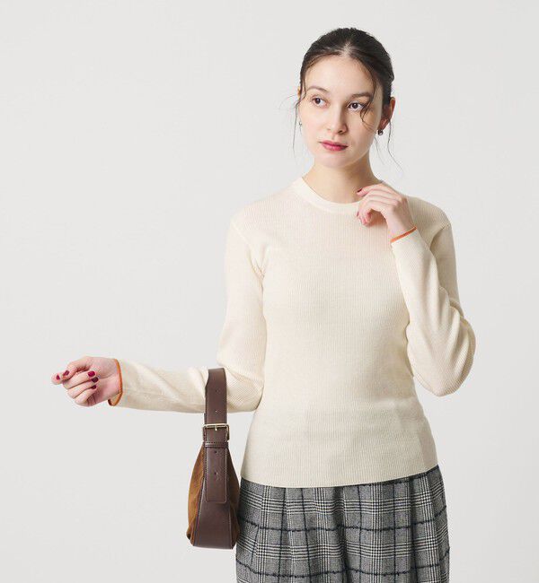 BEAUTY&YOUTH UNITED ARROWS「リブライン ニットプルオーバー ウォッシャブル」|ニット・セーター|