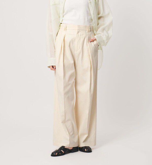 BEAUTY&YOUTH UNITED ARROWS「コットンチノ 2タック ワイドパンツ」|チノ|