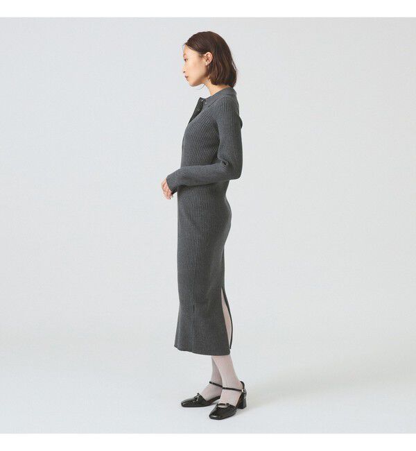 Ray BEAMS 「リブ ニット ポロ ワンピース」|ワンピース|