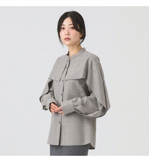 Ray BEAMS 「RBS / バンドカラーケープ ブラウス」|シャツ・ブラウス|