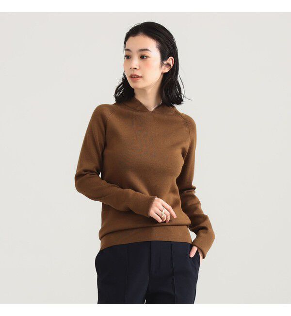 Demi-Luxe BEAMS 「AK+1 / MA-1 リブカラー プルオーバー」|ニット・セーター|CAMEL