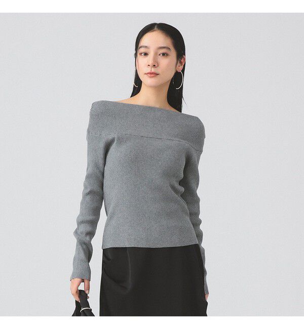 Ray BEAMS 「リブ オフショルダー ニット」|ニット・セーター|
