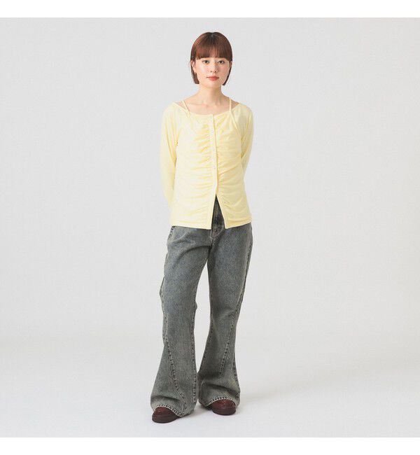 Ray BEAMS 「キャミソール レイヤード ギャザー Tシャツ」|Tシャツ・カットソー|