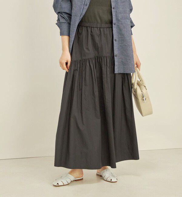 SHIPS for women「〈手洗い可能〉タフタ ティアード ロング スカート」|スカート|