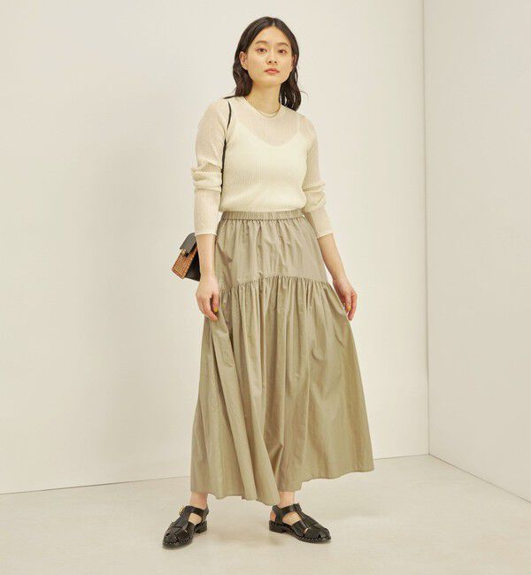 SHIPS for women「〈手洗い可能〉タフタ ティアード ロング スカート」|スカート|