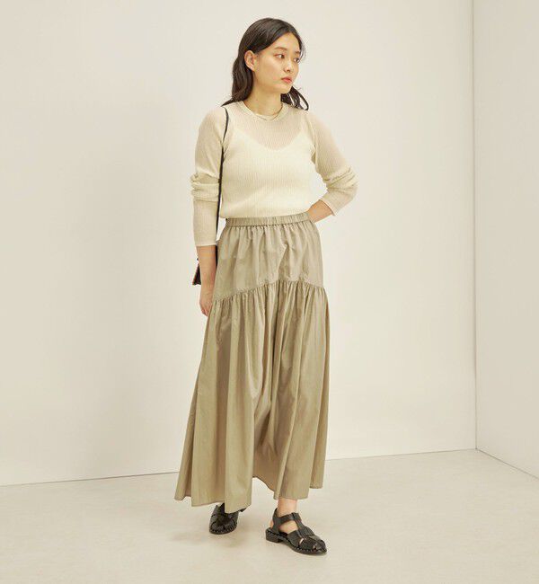 SHIPS for women「〈手洗い可能〉タフタ ティアード ロング スカート」|スカート|