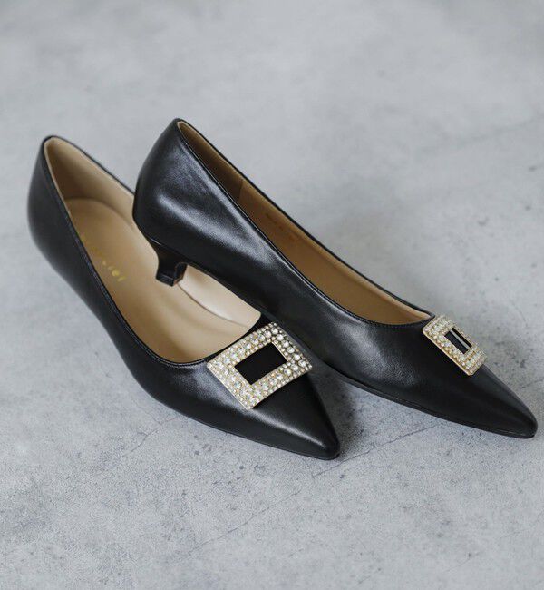 quaranciel「quaranciel: ビジュー モチーフ ポインテッド パンプス」|パンプス|