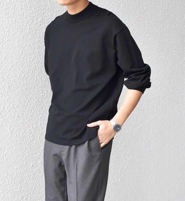 SHIPS any「SHIPS any:〈手洗い可能〉ハイゲージ ニット モックネック Tシャツ◇」|Tシャツ・カットソー|