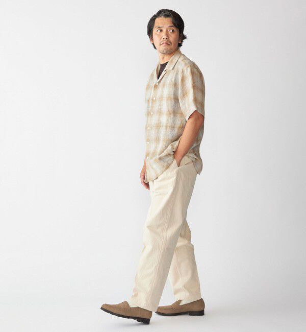 SHIPS「Southwick Gate Label: リネン オンブレチェック ショートスリーブ シャツ」|シャツ・ブラウス|