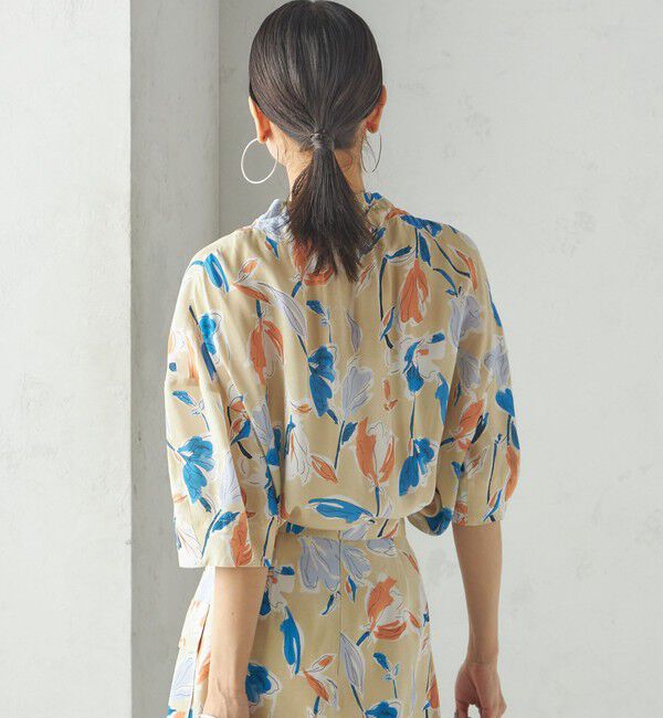 SHIPS for women「IPEKER 花柄 フリル ネック リボン 半袖 ブラウス」|シャツ・ブラウス|