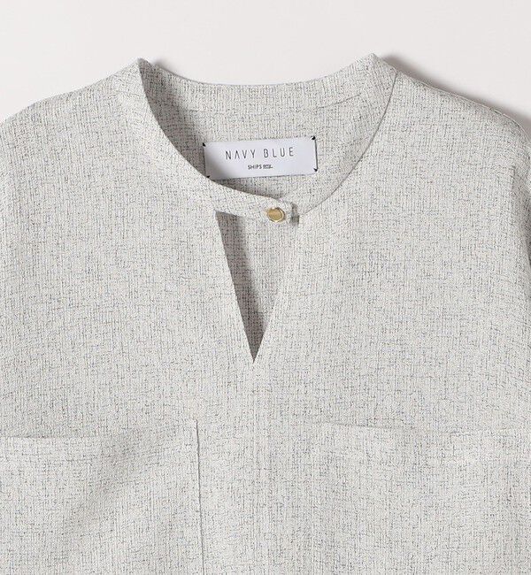 SHIPS any「SHIPS any:〈洗濯機可能〉ツイード ライク オーバー ブラウス［NAVY BLUE］」|シャツ・ブラウス|