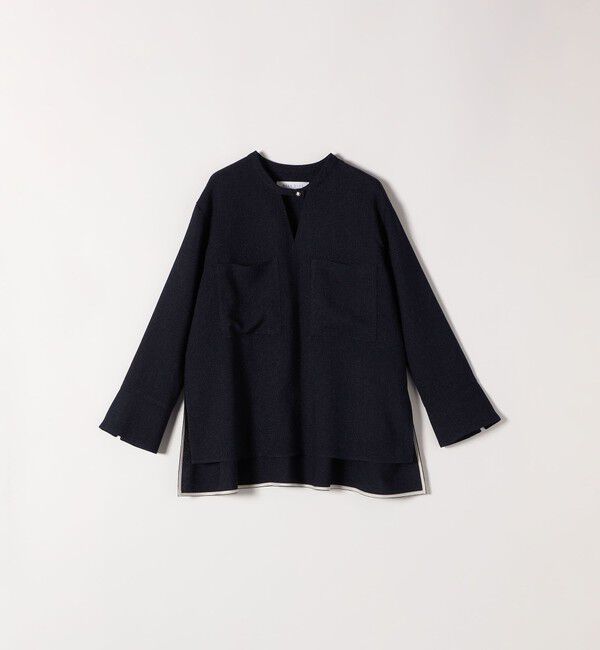SHIPS any「SHIPS any:〈洗濯機可能〉ツイード ライク オーバー ブラウス［NAVY BLUE］」|シャツ・ブラウス|