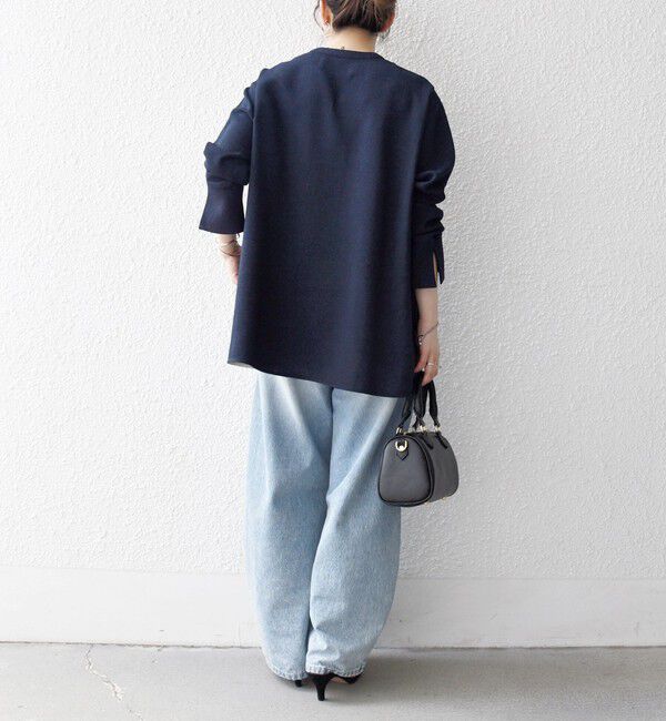 SHIPS any「SHIPS any:〈洗濯機可能〉ツイード ライク オーバー ブラウス［NAVY BLUE］」|シャツ・ブラウス|