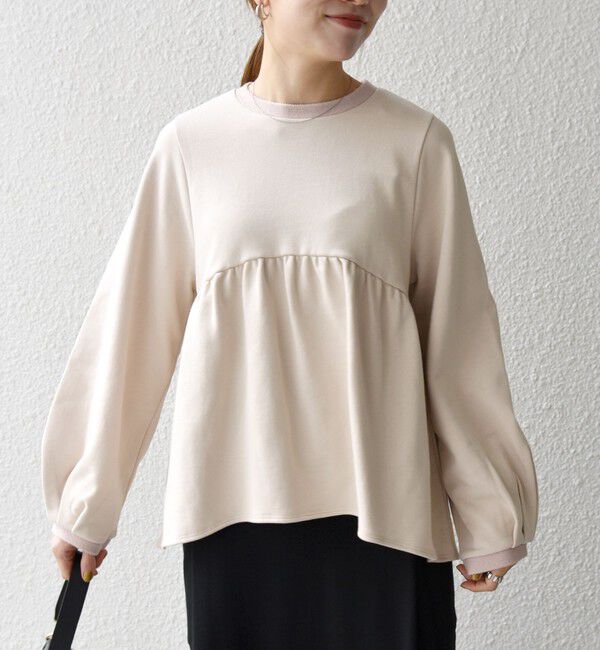 SHIPS any「SHIPS any:〈洗濯機可能〉裏毛 バイカラー ペプラム スウェット プルオーバー」|スウェット・ジャージ|