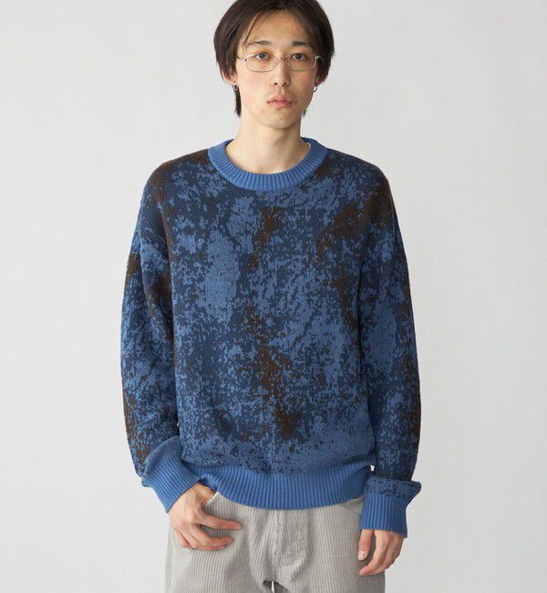 SHIPS「City Ambient Products: シャギー ジャカード クルーネック ニット」|ニット・セーター|