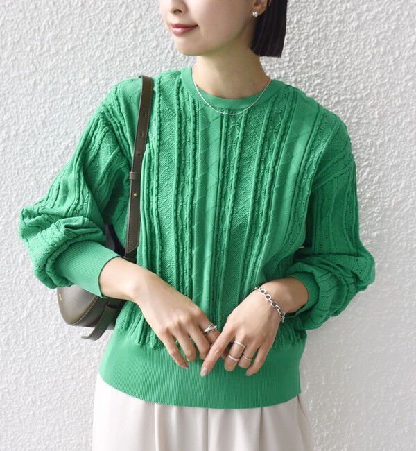 SHIPS for women「【WEB限定】〈手洗い可能〉レース 編み 2WAY カーディガン」|カーディガン|グリーン