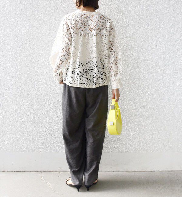 SHIPS for women「《予約》〈手洗い可能〉裾 ドロスト レース ブラウス」|シャツ・ブラウス|