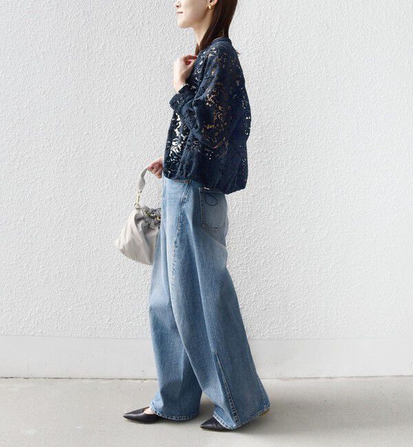 SHIPS for women「《予約》〈手洗い可能〉裾 ドロスト レース ブラウス」|シャツ・ブラウス|