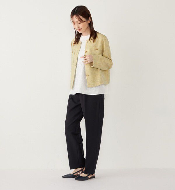 SHIPS Colors 「《予約》SHIPS Colors:〈手洗い可能〉ツイードライク クロップド ジャケット 3◆」|ノーカラージャケット|