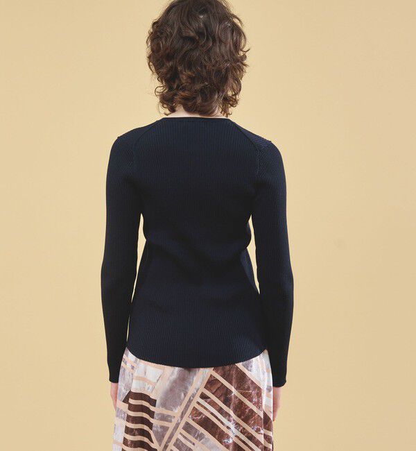 DES PRES「コットンアセテートリブ Vネックプルオーバー」|ニット・セーター|