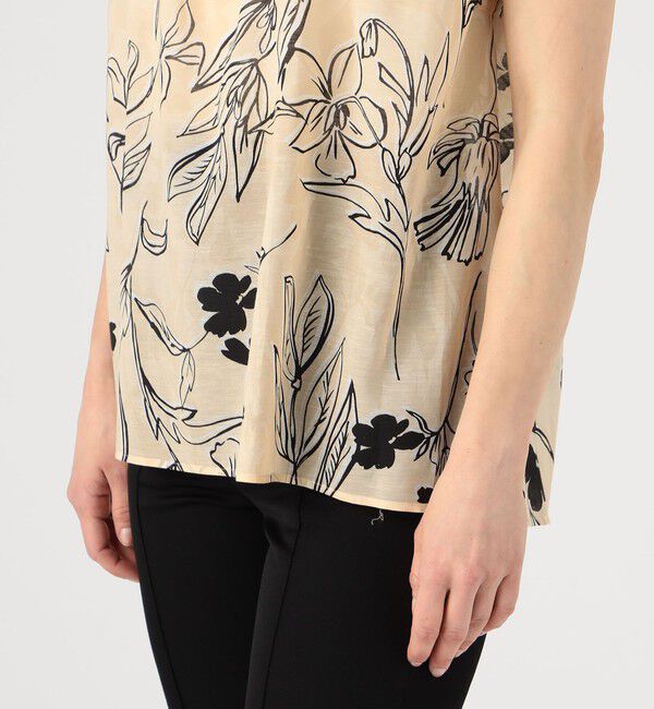 Ballsey「ワイルドフラワープリント バンドカラーブラウス」|シャツ・ブラウス|