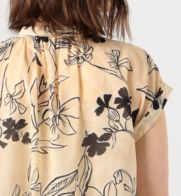 Ballsey「ワイルドフラワープリント バンドカラーブラウス」|シャツ・ブラウス|