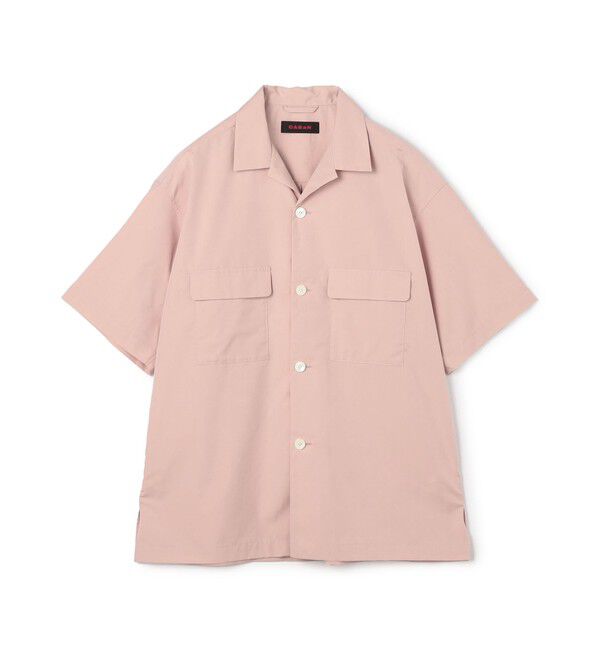 CABaN「CABaN コットンシャンブレー ダブルポケット半袖シャツ」|シャツ・ブラウス|33 ピンク
