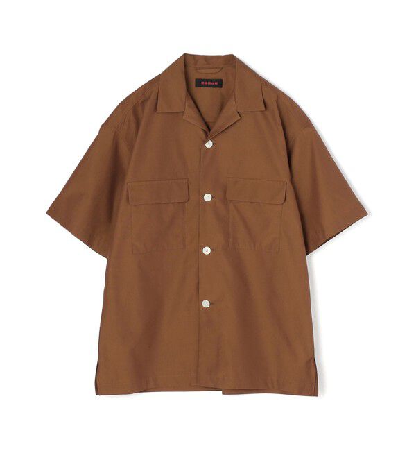 CABaN「CABaN コットンシャンブレー ダブルポケット半袖シャツ」|シャツ・ブラウス|45 キャメル