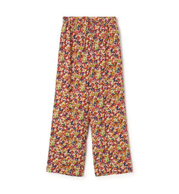 SOULEIADO「レーヨンローンプリント イージーストレートパンツ」|その他|32 レッド系