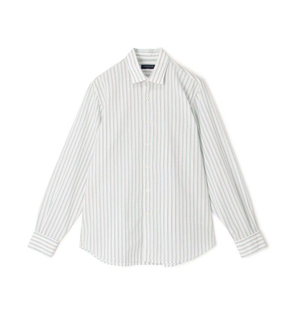 TOMORROWLAND MENS「コットンシアサッカー セミワイドカラーシャツ」|シャツ・ブラウス|54 グリーン系