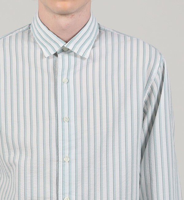 TOMORROWLAND MENS「コットンシアサッカー セミワイドカラーシャツ」|シャツ・ブラウス|