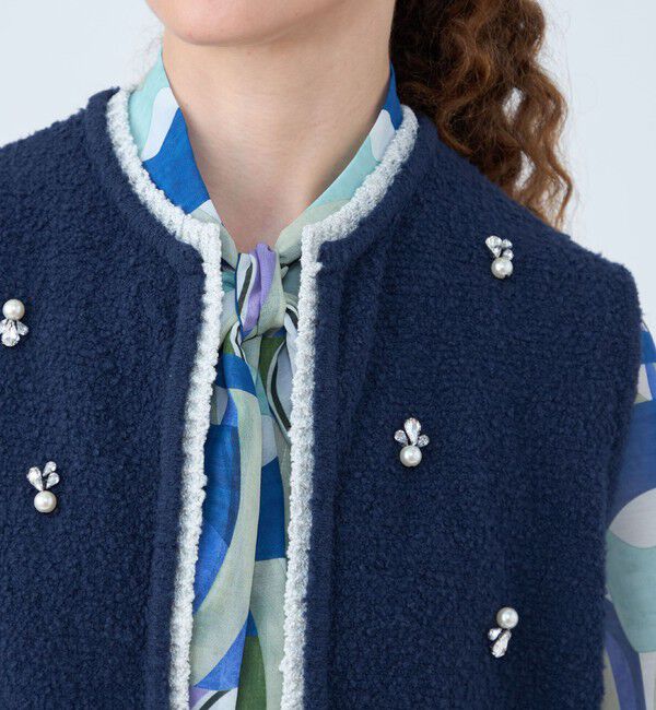 Ballsey「ビジューブークレー ショートベスト」|ベスト・ジレ|