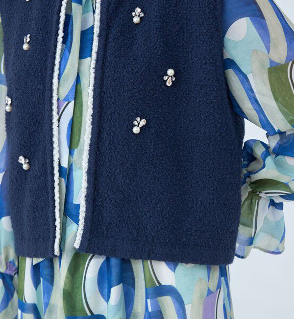 Ballsey「ビジューブークレー ショートベスト」|ベスト・ジレ|