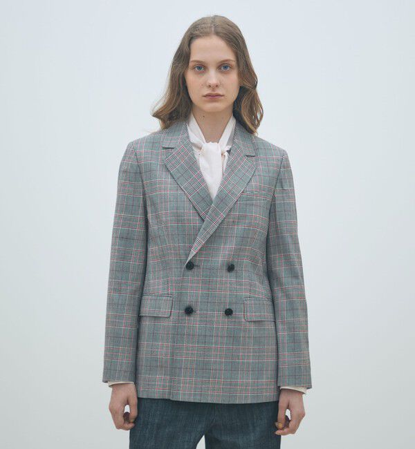 MACPHEE「ライトウールチェック ダブルブレストジャケット」|テーラードジャケット|