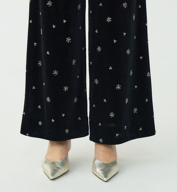 Ballsey「メッシュベロアエンブロイダリー サイドドロストパンツ」|その他|