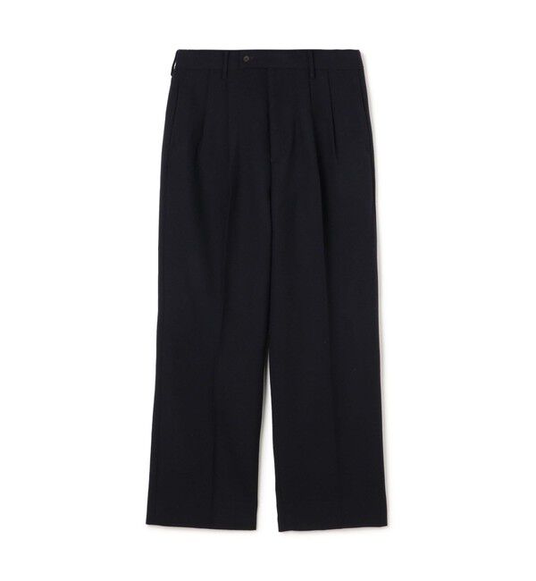 TOMORROWLAND MENS「ドライウールツイル 2プリーツワイドストレートバレルパンツ」|その他|69 ネイビー