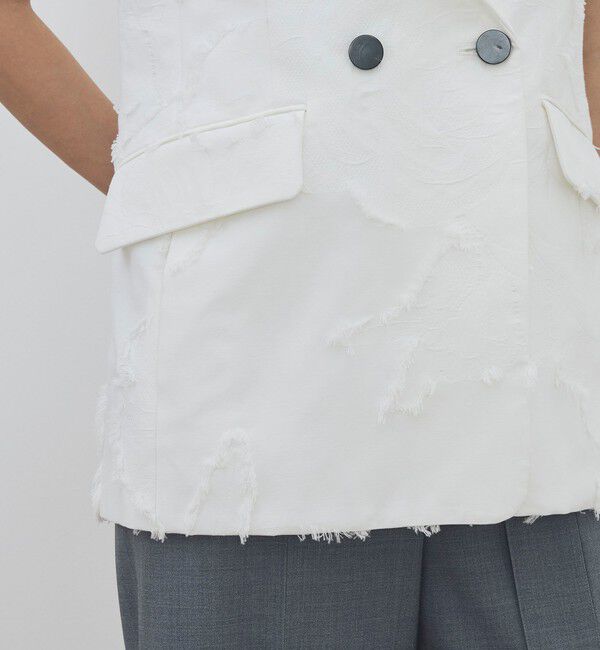 DES PRES「フリンジジャカード ピークドラペルジレ」|ベスト・ジレ|