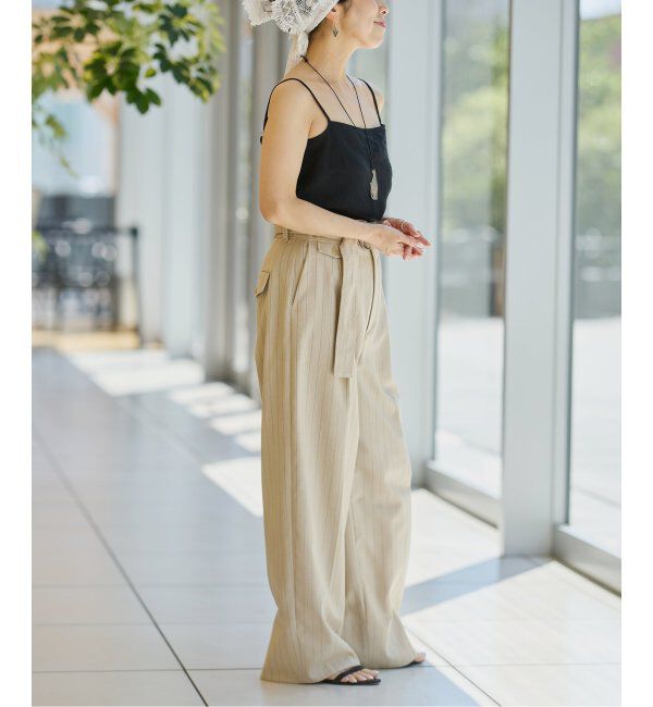 IENA LA BOUCLE「IENA LA BOUCLE リネンブロードバイヤスキャミソール」|キャミソール|