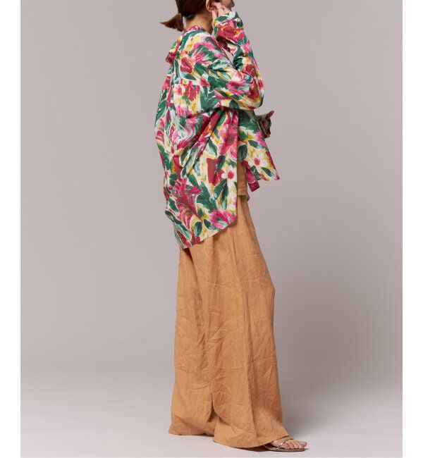 IENA LA BOUCLE「IENA LA BOUCLE DEVEAUX ペイントフラワーギャザーシャツ」|シャツ・ブラウス|