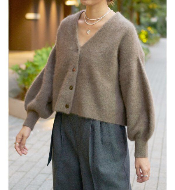 IENA LA BOUCLE「IENA LA BOUCLE ファーニットカーディガン」|カーディガン|