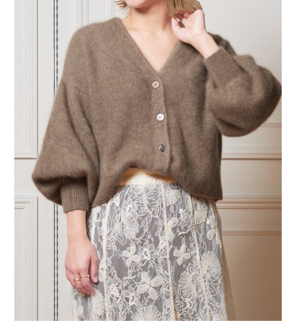 IENA LA BOUCLE「IENA LA BOUCLE ファーニットカーディガン」|カーディガン|