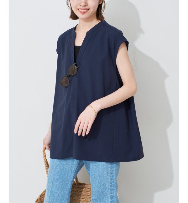 SLOBE IENA「《防しわ性/撥水/接触冷感/2枚セット》ナイロンブラウス&times;パンツセット」|シャツ・ブラウス|