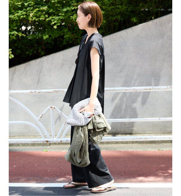 SLOBE IENA「《防しわ性/撥水/接触冷感/2枚セット》ナイロンブラウス&times;パンツセット」|シャツ・ブラウス|