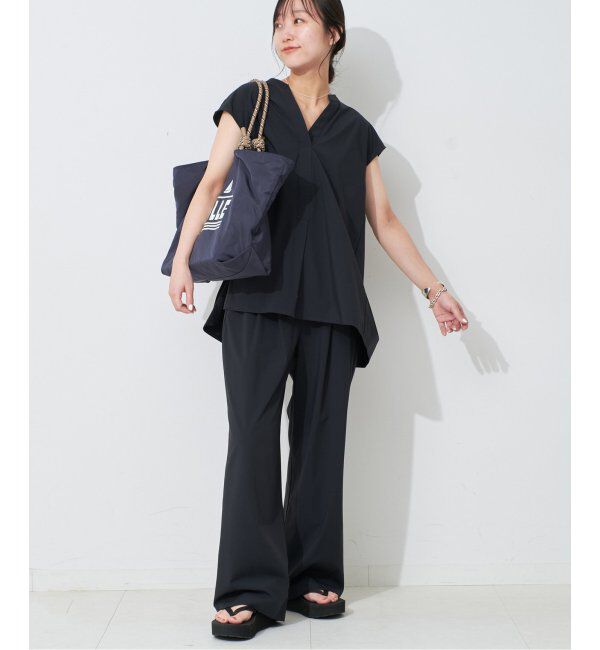 SLOBE IENA「《防しわ性/撥水/接触冷感/2枚セット》ナイロンブラウス&times;パンツセット」|シャツ・ブラウス|