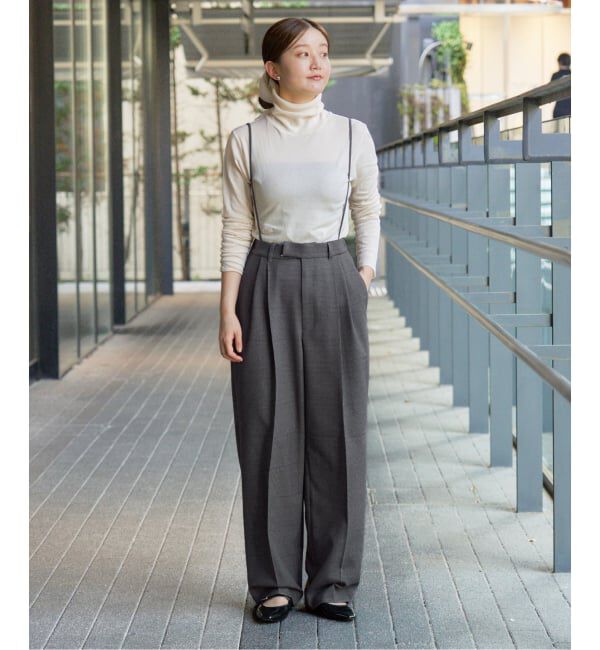 IENA「サスペンダーチェックパンツ」|スラックス|