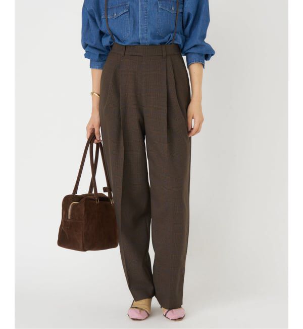 IENA「サスペンダーチェックパンツ」|スラックス|