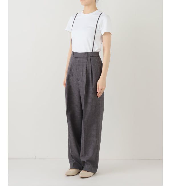 IENA「サスペンダーチェックパンツ」|スラックス|