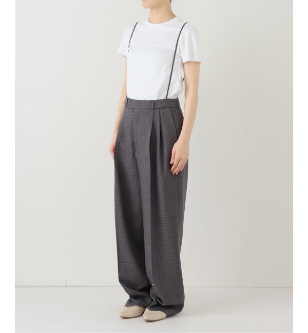 IENA「サスペンダーチェックパンツ」|スラックス|