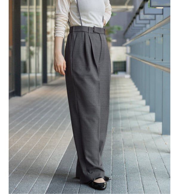 IENA「サスペンダーチェックパンツ」|スラックス|