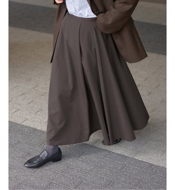 IENA「ソフトタフタサーキュラースカート」|スカート|ブラウン